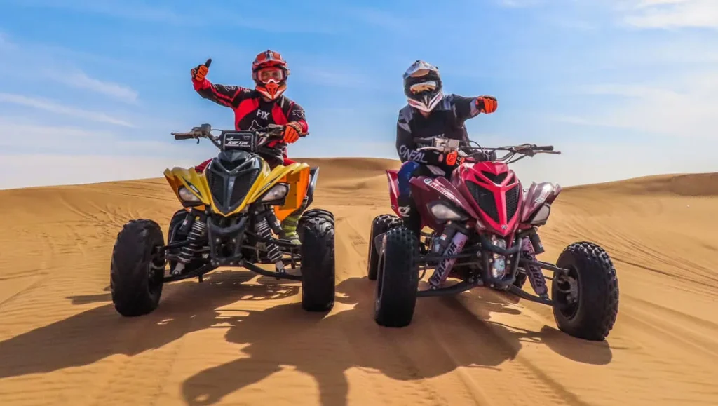 Unleash the beast of the dunes with the Yamaha Raptor 700CC — one of the most powerful and thrilling quad bike experiences in Dubai’s desert. Designed for experienced riders and thrill-seekers, this aggressive machine combines raw power, high torque, and excellent handling for a next-level ride.