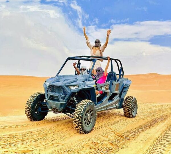 Explore Dubai’s stunning red dunes in one powerful machine built for adventure! The 4-Seater Polaris RZR 1000cc buggy offers high performance, comfort, and safety — ideal for families, friends, or small groups who want to share the fun without splitting into separate rides.