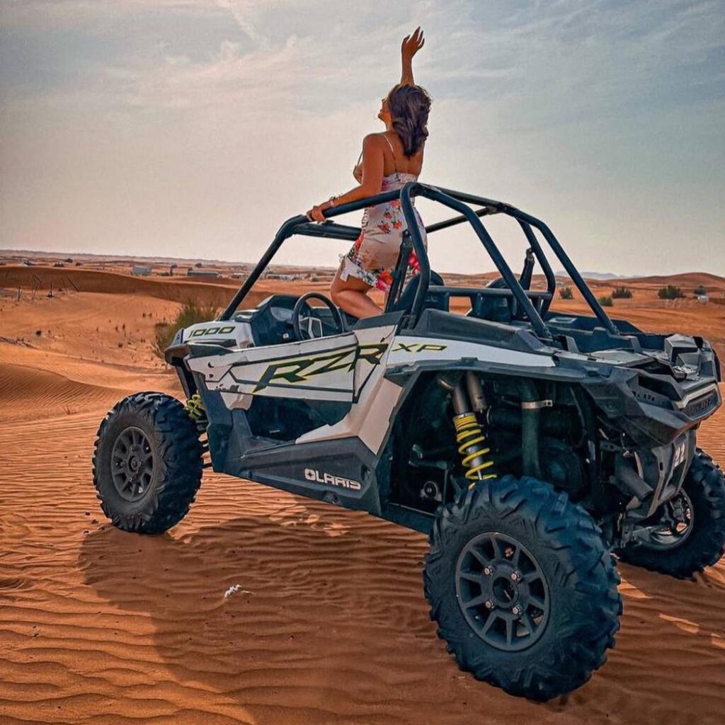 Experience the power of the desert with our 2-Seater Polaris RZR 1000cc buggy – the perfect ride for couples, friends, or thrill-seeking duos. Built with top-tier suspension, full roll cage, and high-torque performance, this machine lets you conquer Dubai’s red dunes side-by-side.