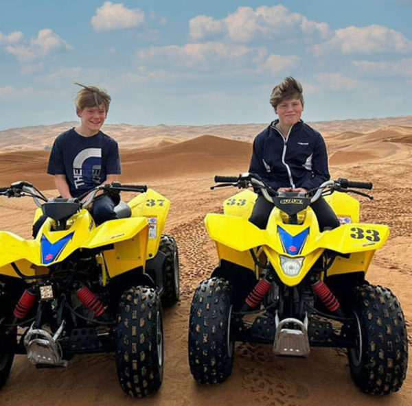 Let your little adventurers enjoy the thrill of the desert with a safe and fun 90CC quad bike ride – specially built for kids aged 6 to 12. These low-speed, beginner-friendly ATVs come with full safety features and are operated in a controlled, supervised area away from adult rides.