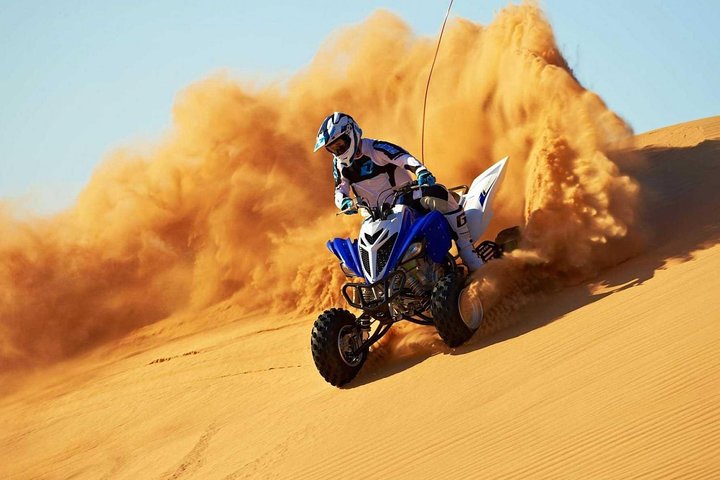 Unleash the beast of the dunes with the Yamaha Raptor 700CC — one of the most powerful and thrilling quad bike experiences in Dubai’s desert. Designed for experienced riders and thrill-seekers, this aggressive machine combines raw power, high torque, and excellent handling for a next-level ride.