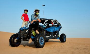Hit the red dunes of Dubai with your whole crew in one of the most powerful off-road vehicles: the 4-Seater Can-Am Maverick X3 Turbo. This high-performance buggy combines 195 HP turbocharged power, long-travel suspension, and a fully automatic transmission — making it perfect for adrenaline-charged dune bashing with friends or family.