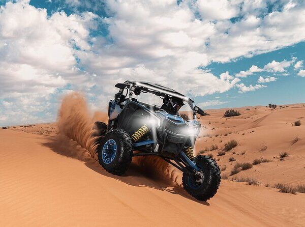 Experience extreme desert thrills with the Can-Am Maverick X3 – a beast of a buggy built for off-road dominance. With Turbocharged 195hp power, long-travel suspension, and racing-style bucket seats, this 2-seater buggy is designed for adrenaline seekers who want premium performance on Dubai’s stunning red dunes.