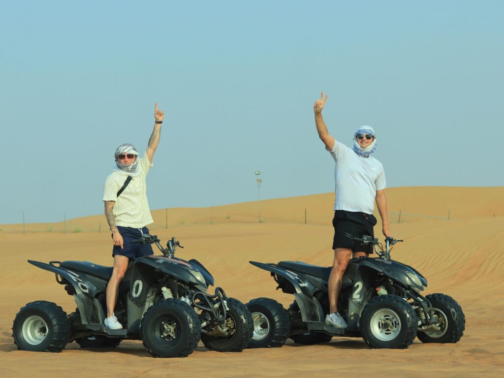 Take your desert adventure to the next level with our 220CC single-seater quad bike, perfect for beginners and thrill-seekers alike. This ride offers a balanced mix of power and control, ideal for exploring golden dunes with confidence.