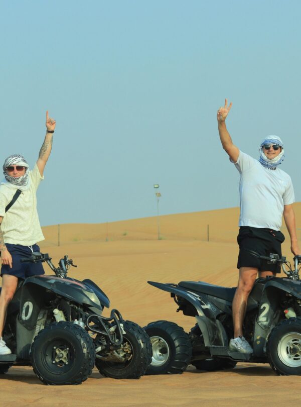 Take your desert adventure to the next level with our 220CC single-seater quad bike, perfect for beginners and thrill-seekers alike. This ride offers a balanced mix of power and control, ideal for exploring golden dunes with confidence.