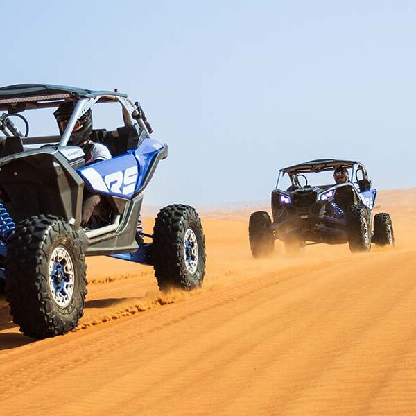 Experience extreme desert thrills with the Can-Am Maverick X3 – a beast of a buggy built for off-road dominance. With Turbocharged 195hp power, long-travel suspension, and racing-style bucket seats, this 2-seater buggy is designed for adrenaline seekers who want premium performance on Dubai’s stunning red dunes.